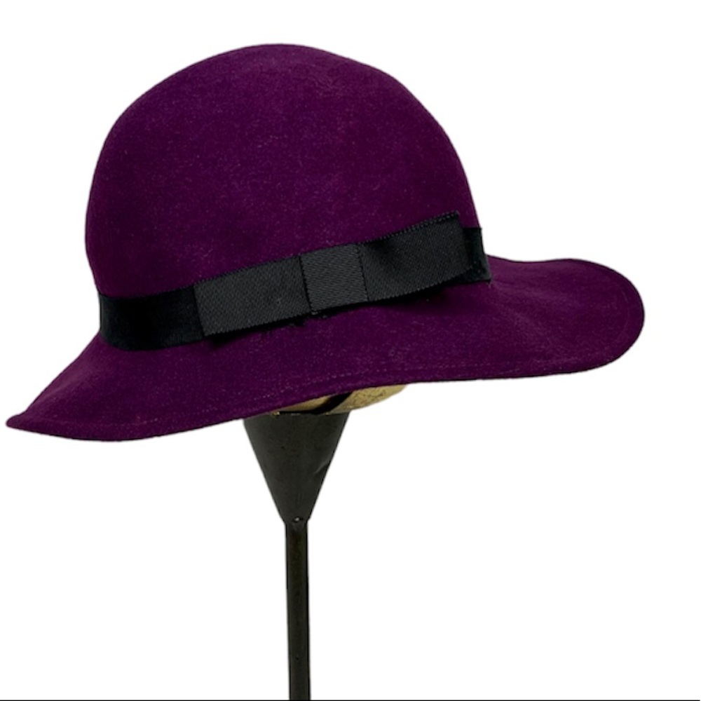 Doeskin purple felt hat 100% wool